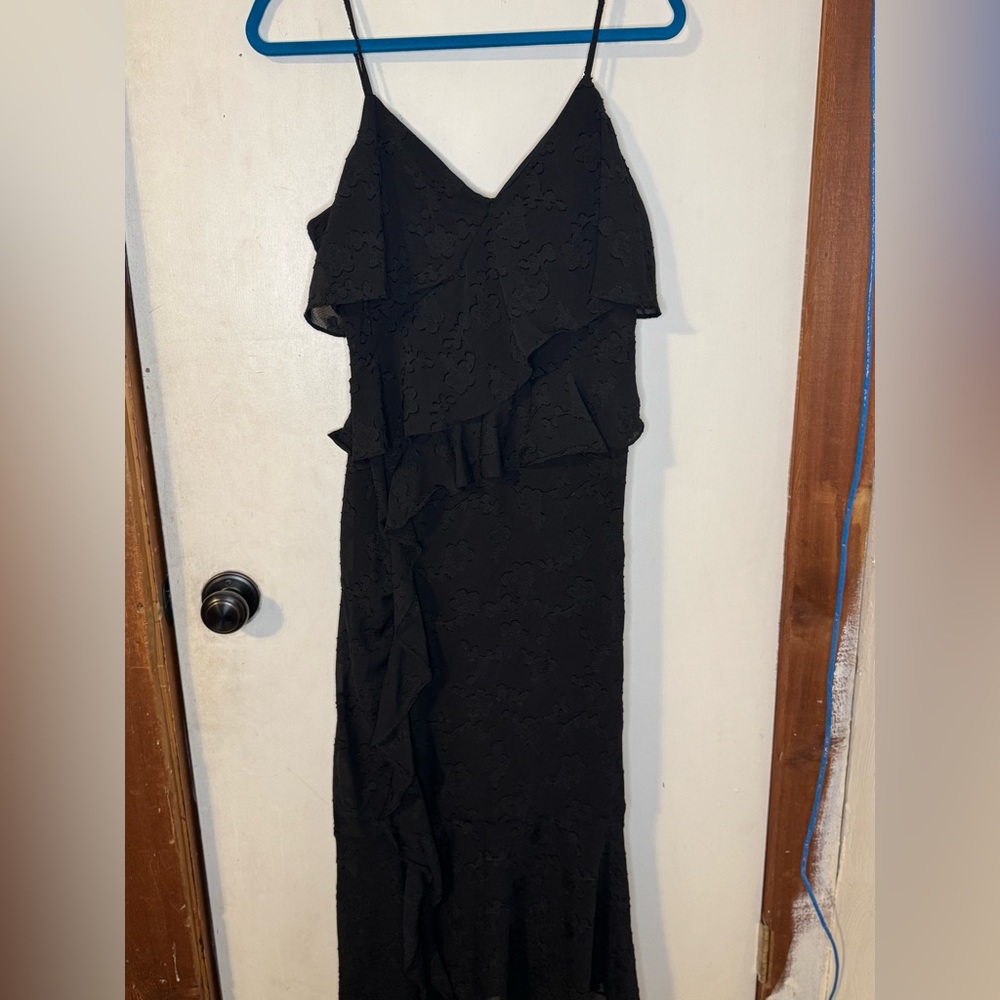 Wild Fable Black Asymmetrical Ruffle Dress